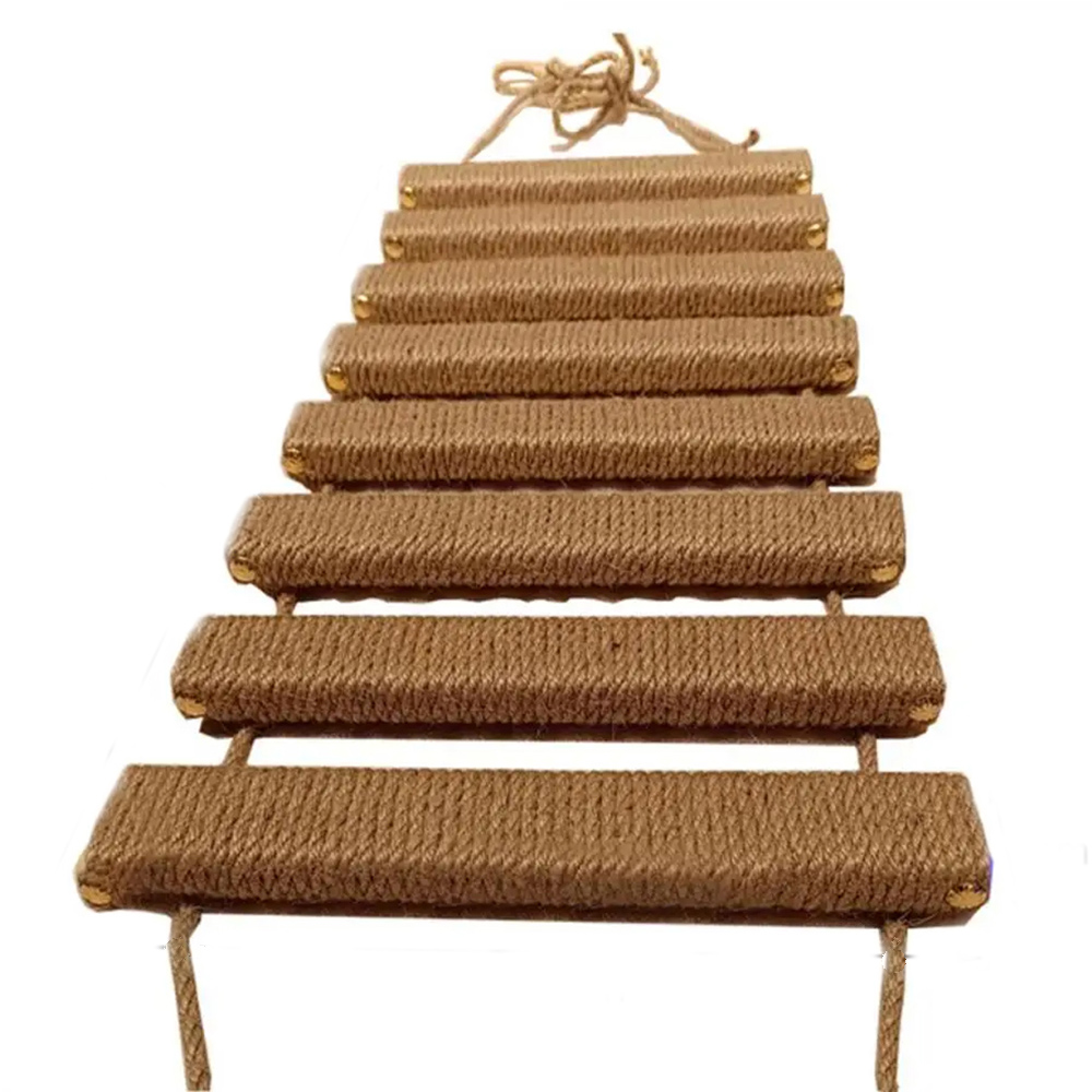 50CM/100CM Sisal Seil oder Holz Leiter Katze Klettergerüst Spielen Katze Brücke Haustier drinnen draussen möbel Katze Liefert: S / Weiß