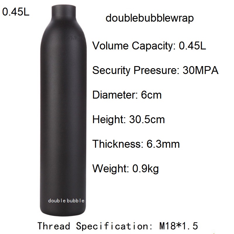 Tanque de botella de aluminio de 0,22l-0,5l, cilindro de tanque de 4500 PSI, planta de acuario de buceo, tanque de CO2, rosca de tanque de oxígeno de buceo M18 * 1,5: Morado