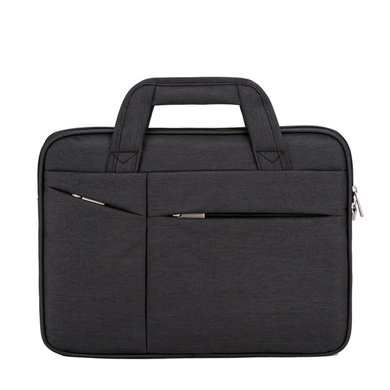 CESHA Men Durable Canvas Briefcase Durable 15inch Laptop Bag Documents Bag Portfolio: Black