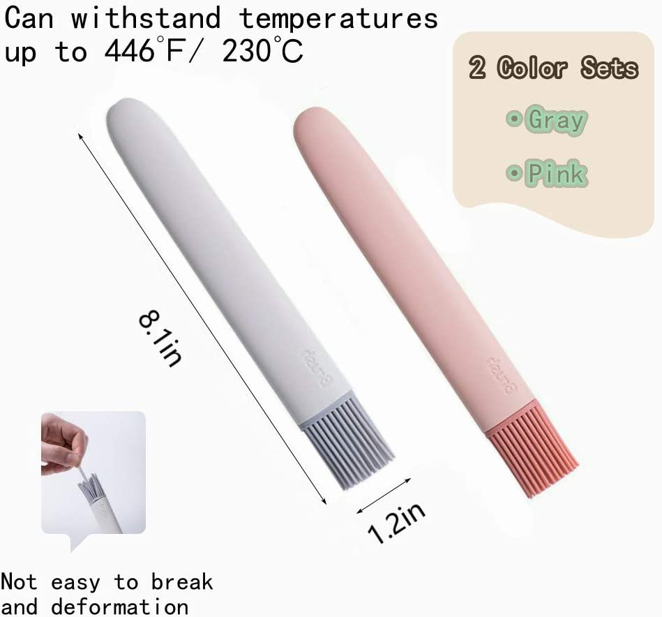 2 stuks siliconen olieborstel, bakkwast, keukenborstel, barbecue-olie, sauskwast, snoepkleurige siliconenborstel voor bak- en kookgadgets