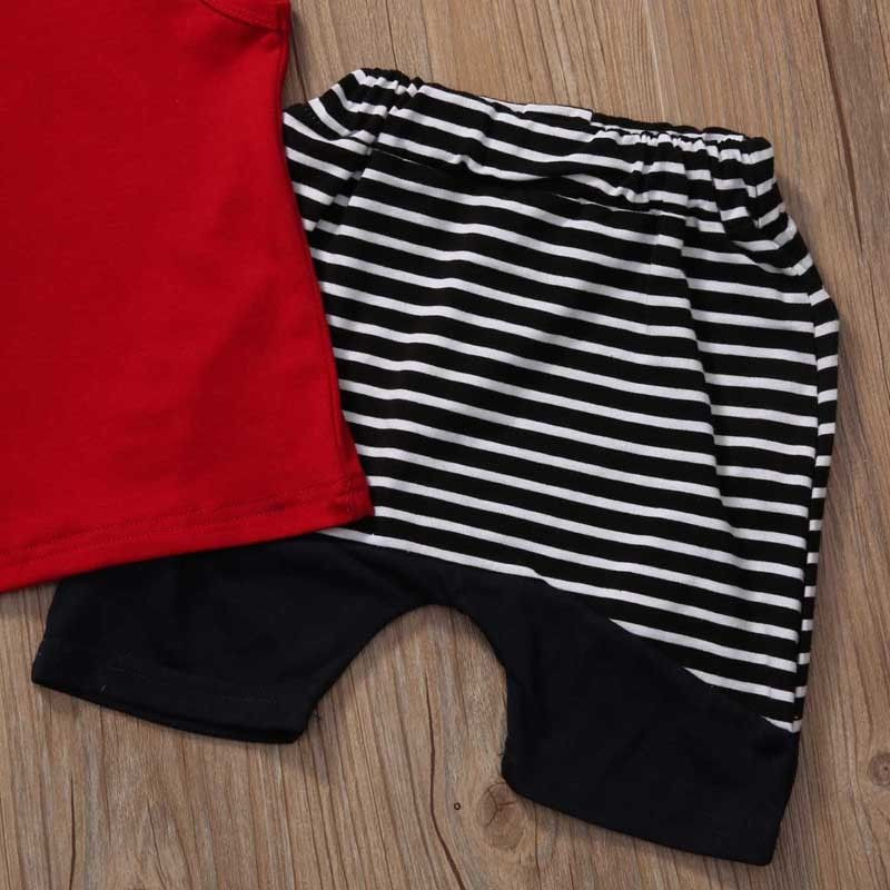 Newborn Outfit Baby Boys Clothes Set Red Hooded Sweatshirt Tops Striped Pants Sleeveless Hoodie Infant Born Baby Clothes Set