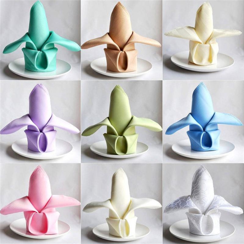 Serviettes de Table en tissu Polyester multicolore, 10 pièces, fournitures de décoration pour Restaurant, dîner, Banquet, mariage, fête occidentale