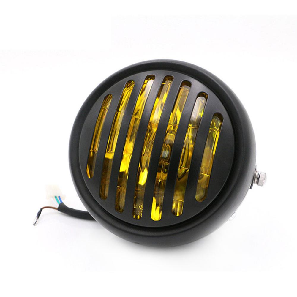 DC 12V motocykl grill reflektor z Bracktes motocykl retro reflektory silnik Moto skuter klasyczny przednie światła okrągła lampa: styl 4