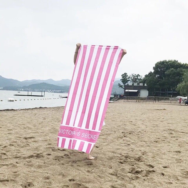 Strand Handtuch Baumwolle Schwimmbad Decke Kreative Gedruckt Weiche Schlecht Für Reise Decke Schwimmen Sommer draussen Bettdecke Auf sterben Bett: 70x150cm Rosa