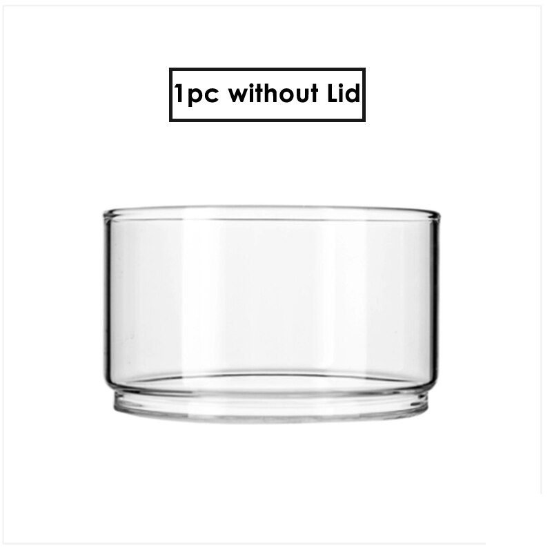 Heat Resistant Glass Food Container Small Fruit Dessert Salad Bowl with Lid Clear Stackabe Snack Storage Jars Kitchen Organizer: without lid
