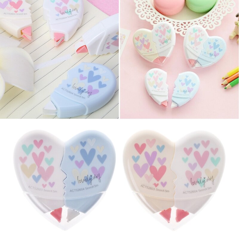 Onsinic 2pcs Matières Correction Mignonne Matériau Papeterie Kawaii Fournitures D'école Portable Rubrique Correction Portable