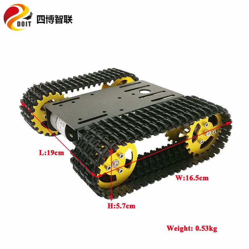 SZDOIT Mini T101 Metal tracked tank chassis kit smart crawler car robot platform Aluminum alloy wheel 12V motor DIY for Arduino