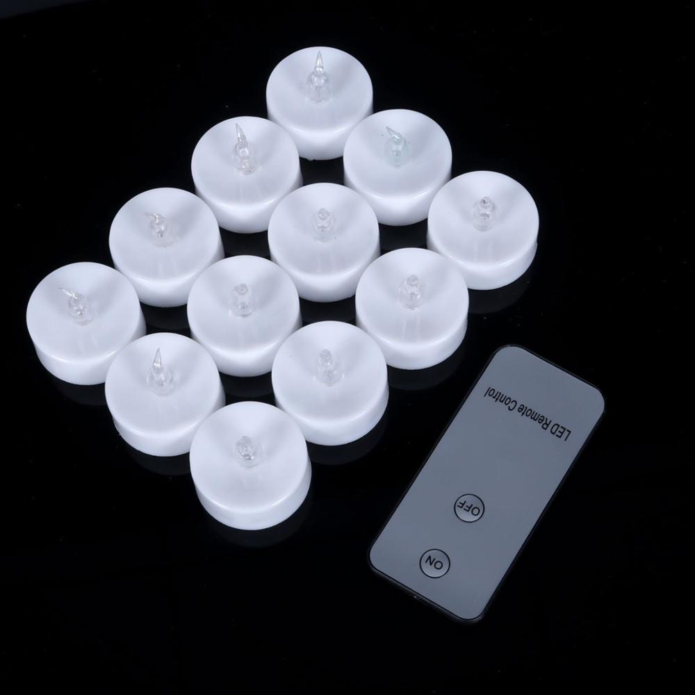 24 stk batteridrevne led-lys fjernstyrte flimrende votive telyslampe bryllup valentine hjemmefest
