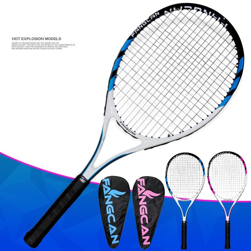 Tennis Racket Blue Pink Carbon Integration Tennis Rackets Training Racquet Sports Man Woman Tennis Racket With Bag