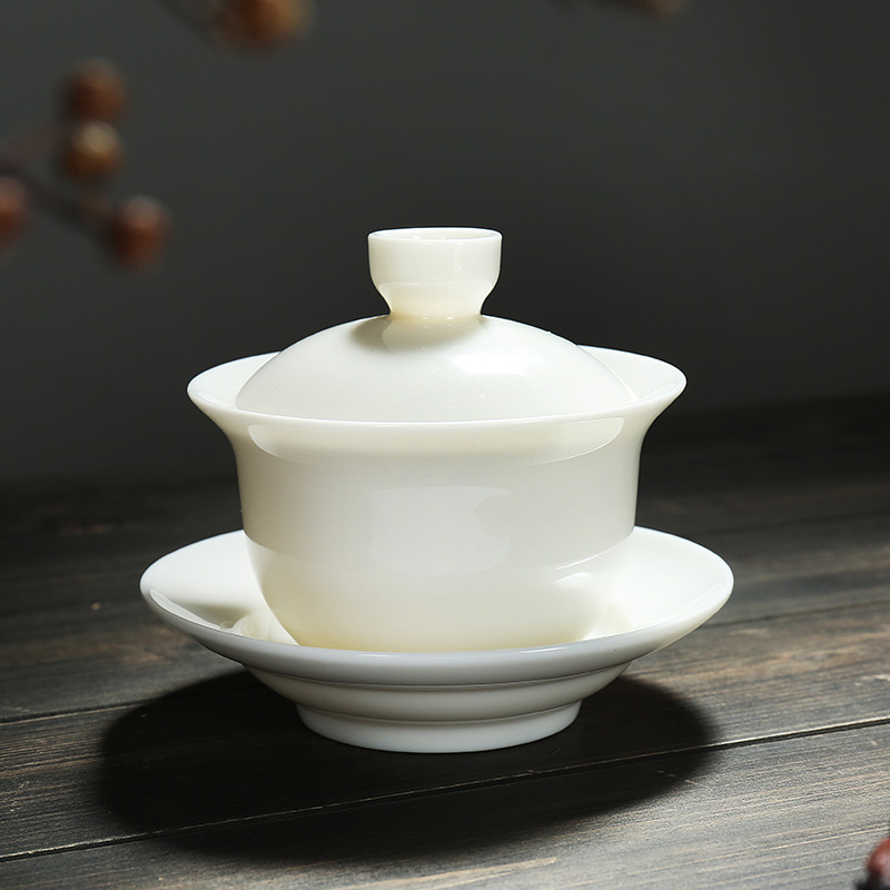 175ml jade porcelæn gaiwan te terrin kontor kung fu te sæt drinkware teware master te skål med låg underkop kit til: D