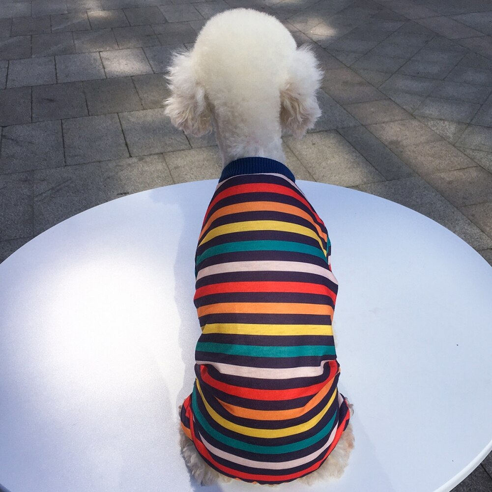 Dog Pajamas Stripe Dog Clothes Soft Jumpsuits Coat For Small Dogs Puppy Dog Cat Chihuahua Clothing Jumpsuits Nightshirt Pants