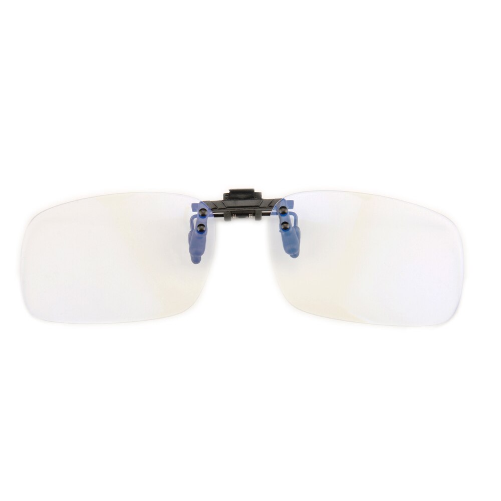 Gudzws Glasses Clips on Anti Blue Light Filter UV Blocking Rectangle Frame Anti Eye Strain From Computer TV Vedio Unisex: 1PCS White