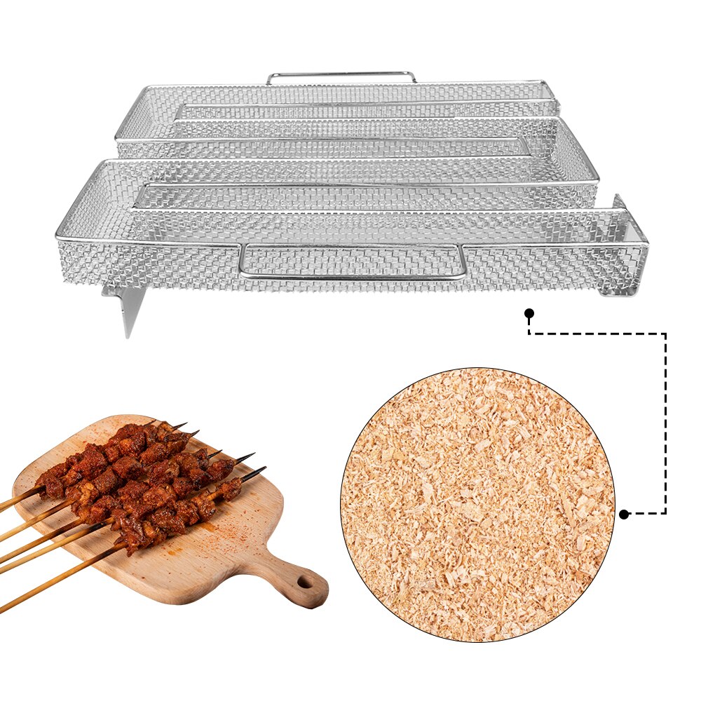 Cold Smoke Generator BBQ Accessories Steel Barbecue Grill Smoker Generator Cooking Tool Salmon Bacon Fish Wood Chip Smoking Box