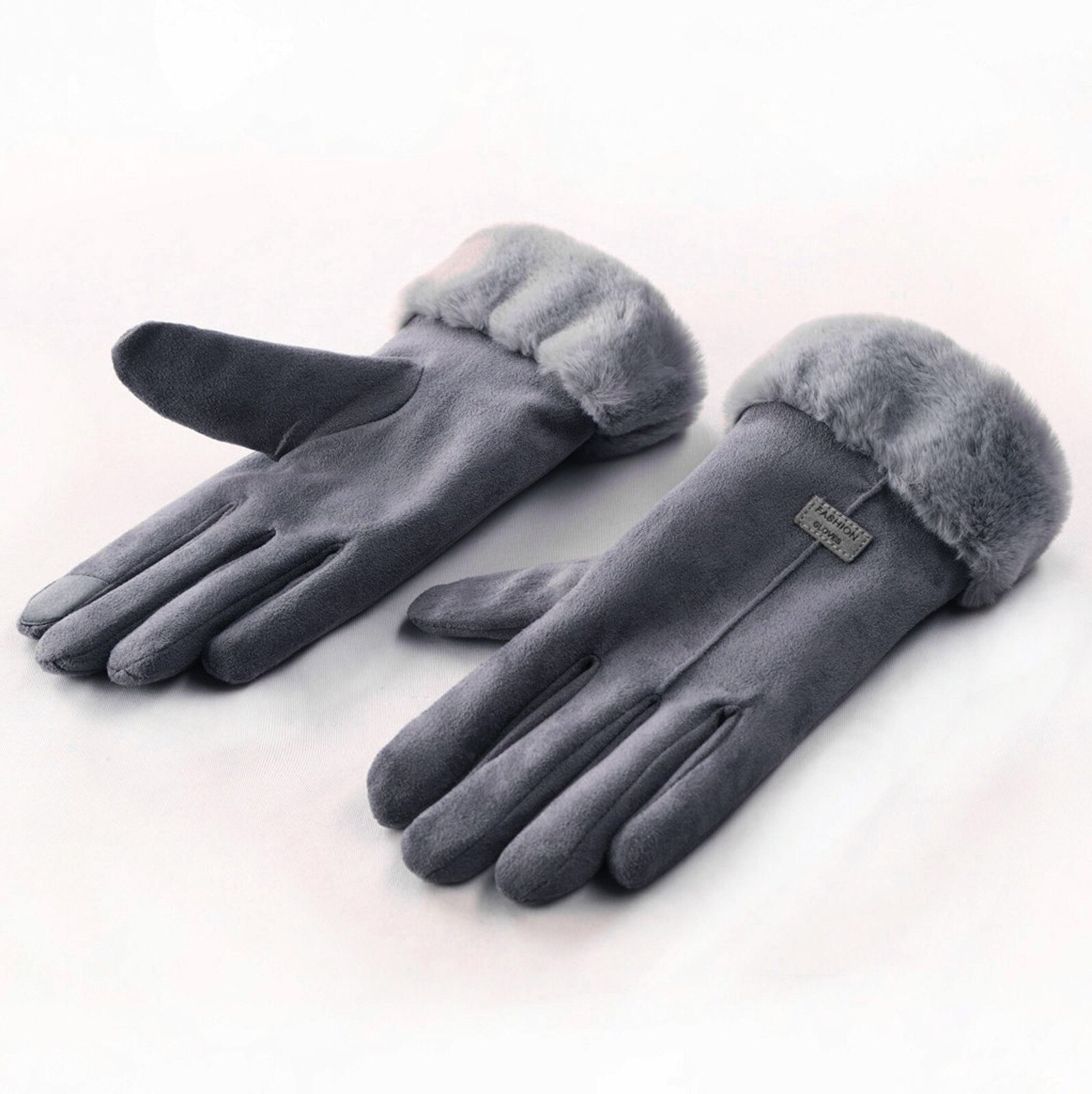 Vrouwen Winter Handschoenen Dames Meisjes Outdoor Warmte Volledige Vinger Gevoerd Rijden Handschoen Bont Wanten Gants