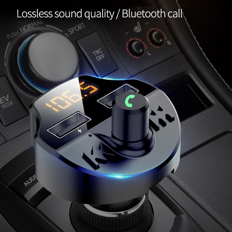 Jajabor Fm-zender Bluetooth 5.0 Handsfree Bluetooth Car Kit Stereo A2DP Muziek Play Ondersteuning Tf Card U Disk Afspelen