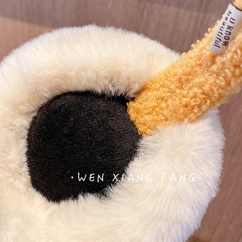 Foldable Kawaii Winter Cold Protection Earmuffs Ladies Cute Christmas Headband Earmuffs Thick Warm Plush Earmuffs Snow Keep Warm