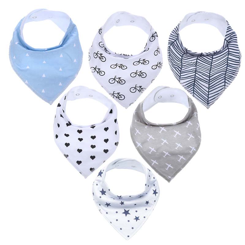 6 pièces/ensemble bavoirs bébé Bandana 100% coton essuie-mains Babadores Para Bebe infantile garçons et filles salive serviette: 4