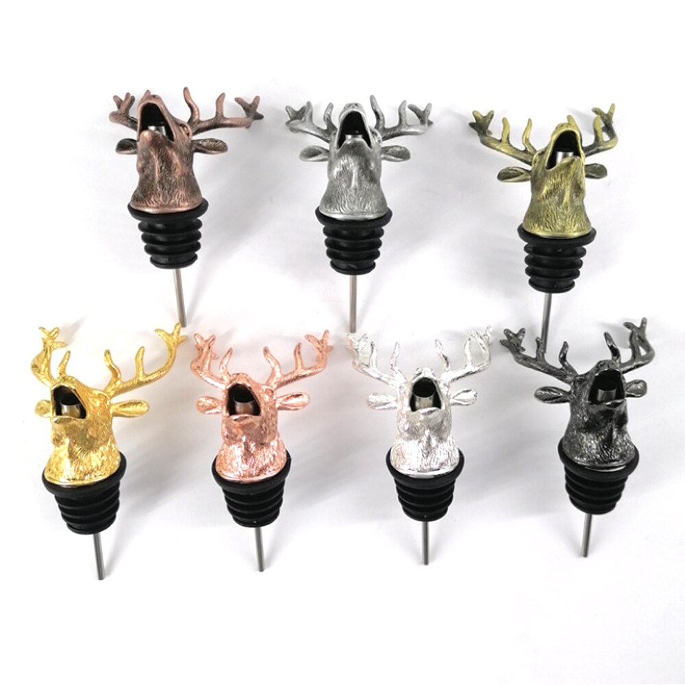 1Pcs Jagermeister Wine Pourer Zinc Alloy Deer Elk Lion Bull Wine Stopper Drinks Bar Tools Night Club Bar Accessories