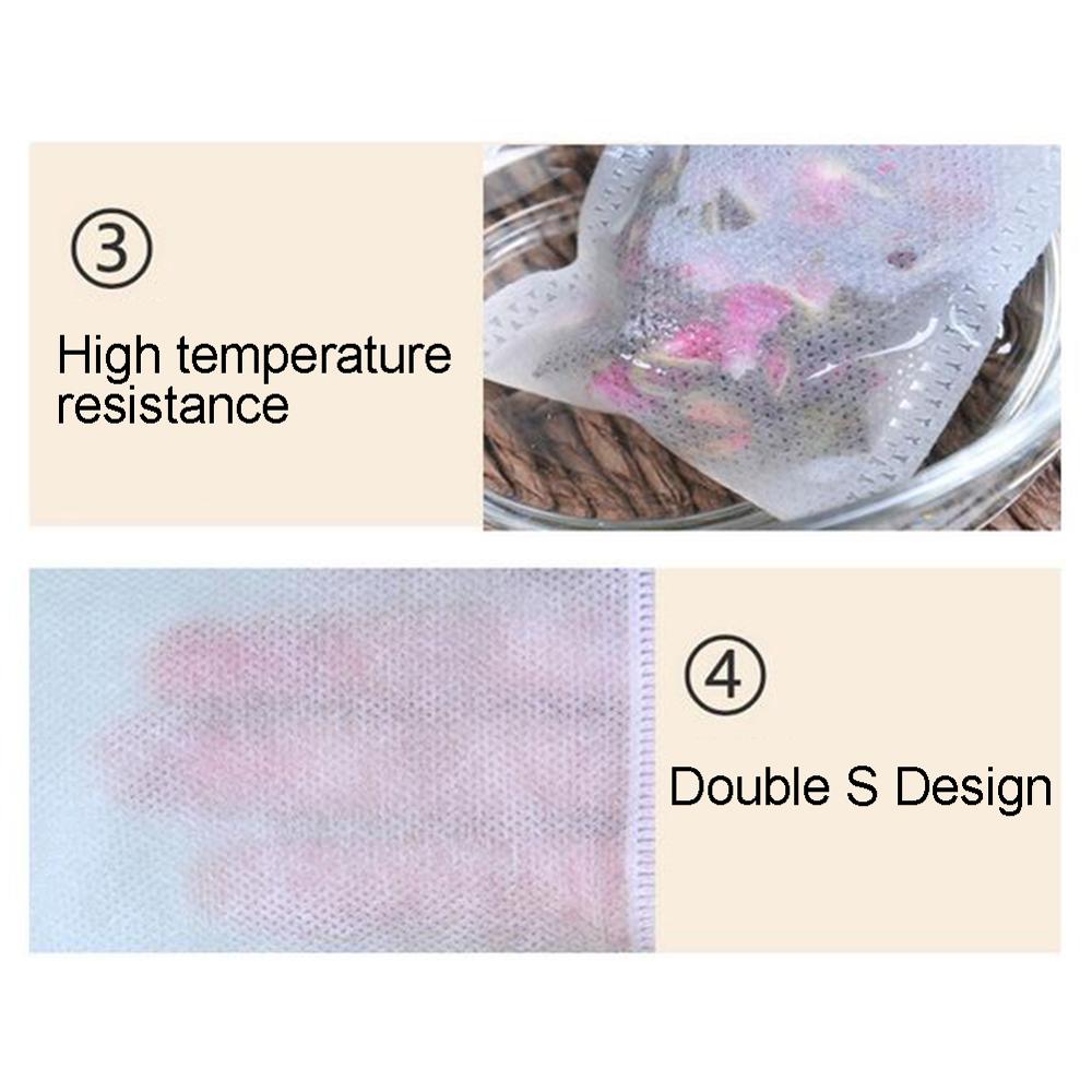 100 st tomma tepåsar engångsdragsko non-woven tyg te ört filterpåse påse tepaket påsar örtinfusers filter