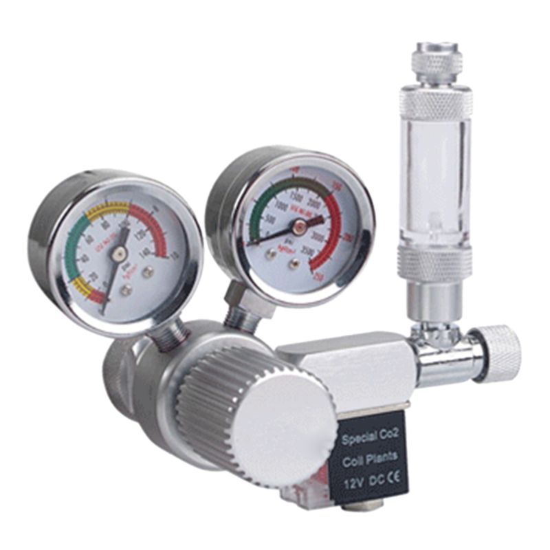 Aquarium CO2 Regulator Mini Dual Gauge Display with Bubble Counter Check Valve