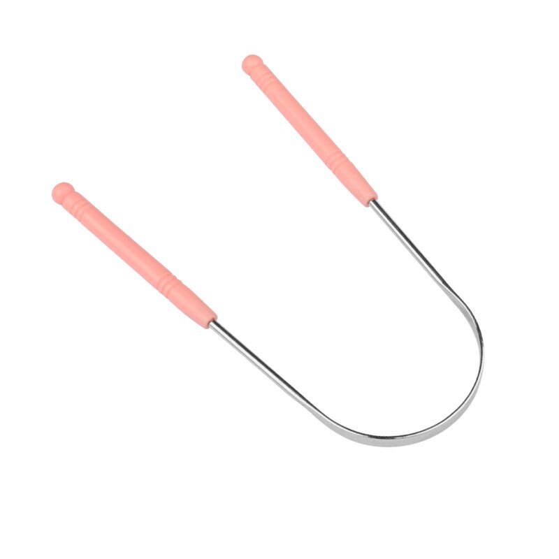 Tongreiniger Schraper Rvs Tong Cleaner Nuttig Frisse Adem Schoonmaken Gecoat Tong Tandenborstel Mondhygiëne Care: Type B - Pink