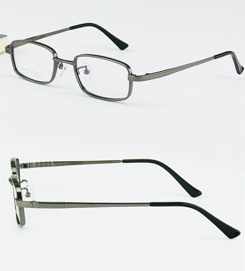 Lunettes de lunettes en titane pur, petite monture optique adaptée à haute dioptrie, lunettes de Prescription, haute puissance: Gray