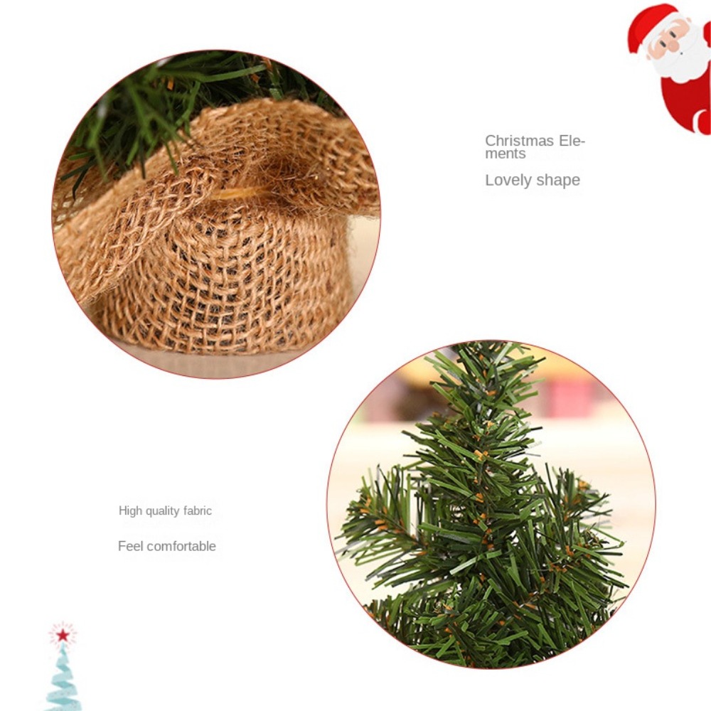 Stoff pvc mini juletre 20/30/40cm håndlagde kunstige planter gjør-det-selv mini juletre år