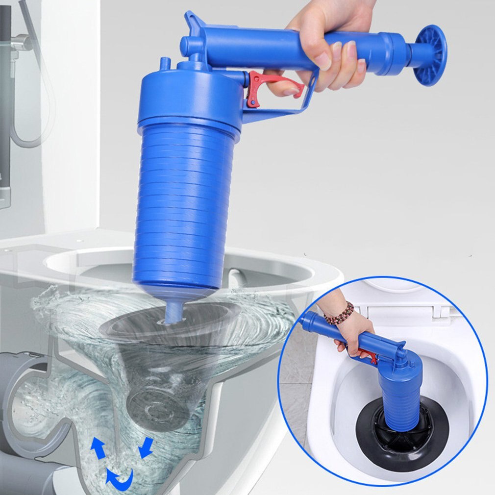 Unblocker Pipe Cleaning Hogedrukpomp Toilet Plunger Tool Met 4 Adapters Neutrale Plastic Voor Wc Keuken Badkamer