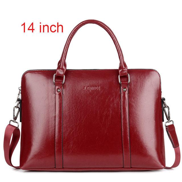 Frauen Laptop Tasche 14 15,6 Zoll Business Aktentaschen PU Leder Frauen Aktentasche Handtasche Frauen Notebook Computer Tragbare Büro Tasche: red wine 14 inch