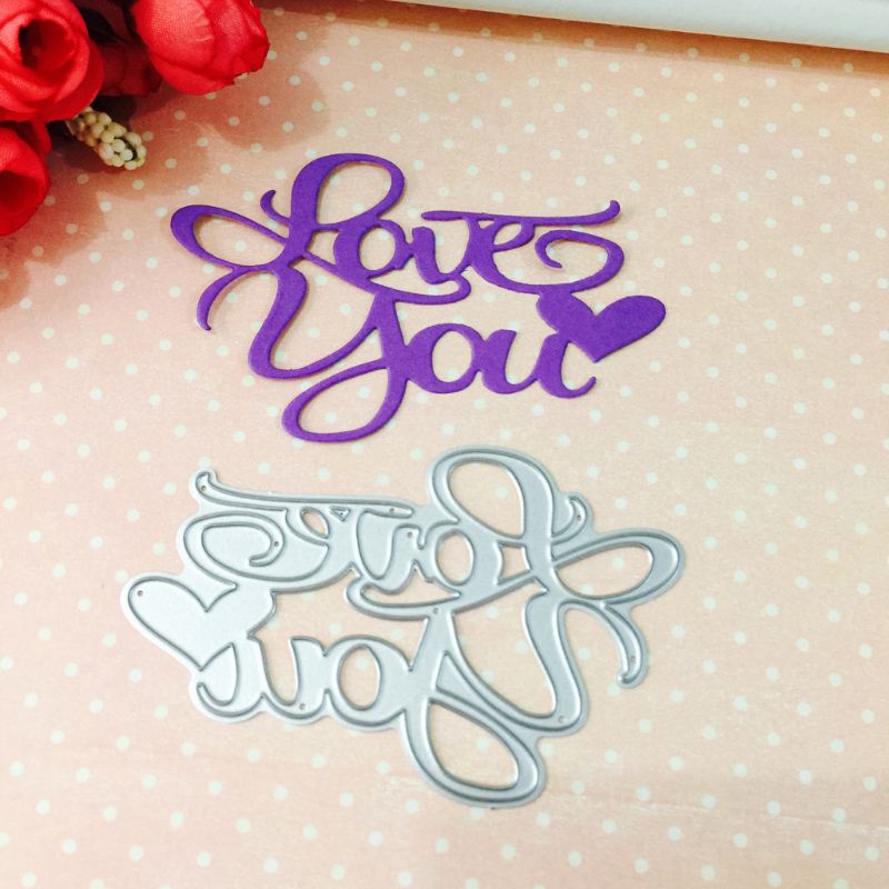 Liefde U Metalen Stansmessen Stencil DIY Scrapbooking Album Stempel Papier Card Embossing Ambachten Decor