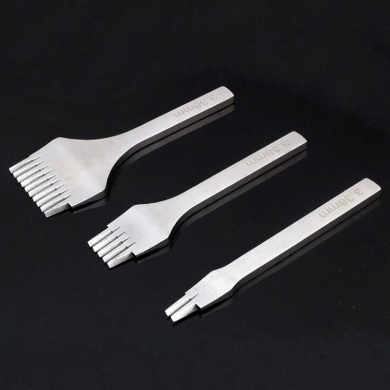 2.7/3.0/3.38/3.85 mm French Style Leather Craft Hole Punches Stitching Punch Tool Set Leather Craft Europe Oblique Flat Cut