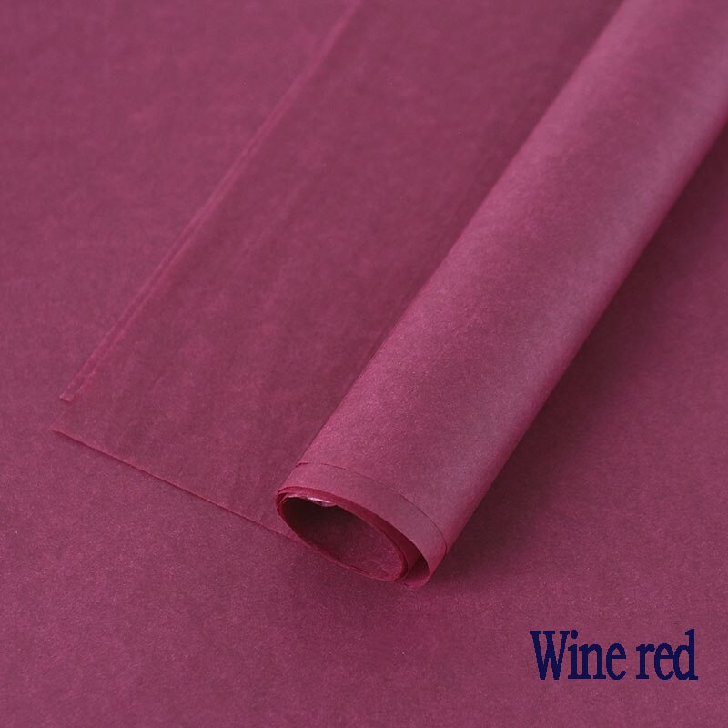 20pcs/set High 50*70cm Tissue Paper Flower Clothing Shirt Shoes Packaging Craft Paper Roll Wine Wrapping Papers: Wine red