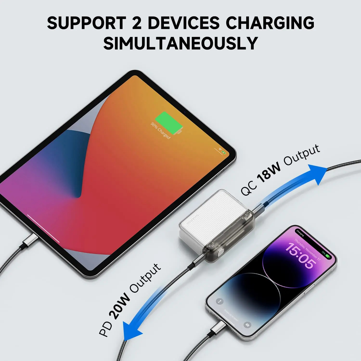 SHARGE 20W carga rápida 10000mAh banco de energía más pequeño Mini PD 20W batería externa para iPhone 15 Pro Max Xiaomi Huawei Phone