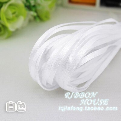 30 soorten Kleuren (20 meters/partij) 1/8 "(3mm) enkel Gezicht Satijnen Lint Singels Decoratie Kerst Accessoires DIY Linten: 1 White