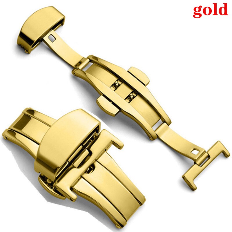 Hebilla plegable para reloj, correa de reloj de mariposa con doble clic, cierre de presión, botones de 14/16/18/20/22mm, accesorios para hebillas de reloj