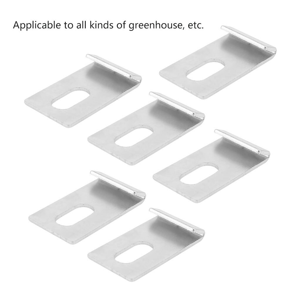 10pcs Solar Greenhouse Base Clips Sliver Metal Fixings Attaches Kit Tool Hydroponics Anti-Corrosion Properties Greenhouse Tools