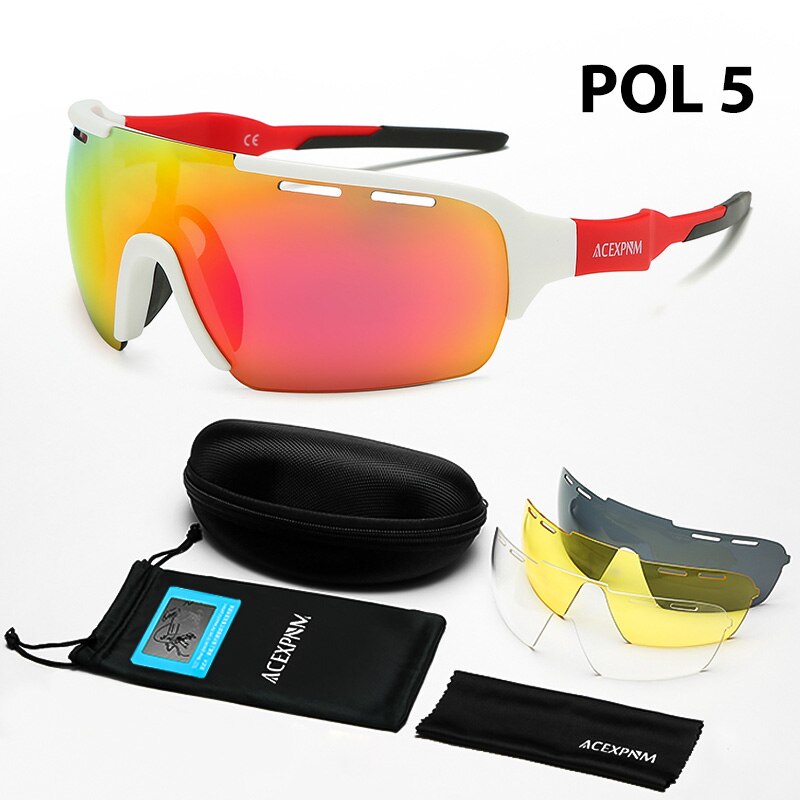 Mannen Vrouwen Gepolariseerde Fietsen Bril UV400 Fietsen Goggle TR90 Fietsen Brillen Outdoor Sport Fietsen Zonnebril 4 Lens: PO5