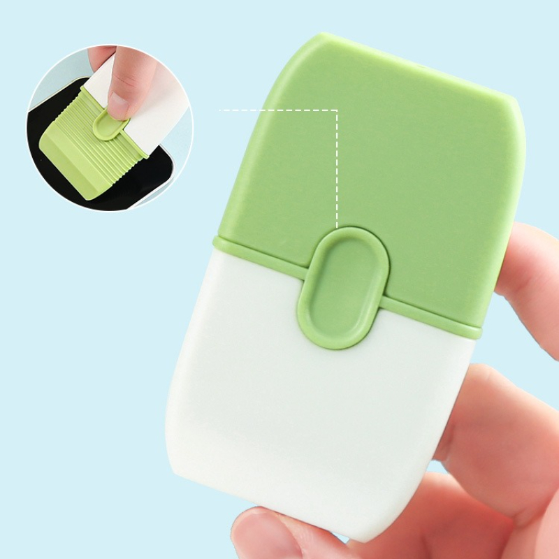 Mini spatel med beskyttelsesdæksel kompakt bærbar dobbeltsidig vægkeramisk rengøringsmiddel fliseskraber multifunktionelt rengøringsværktøj