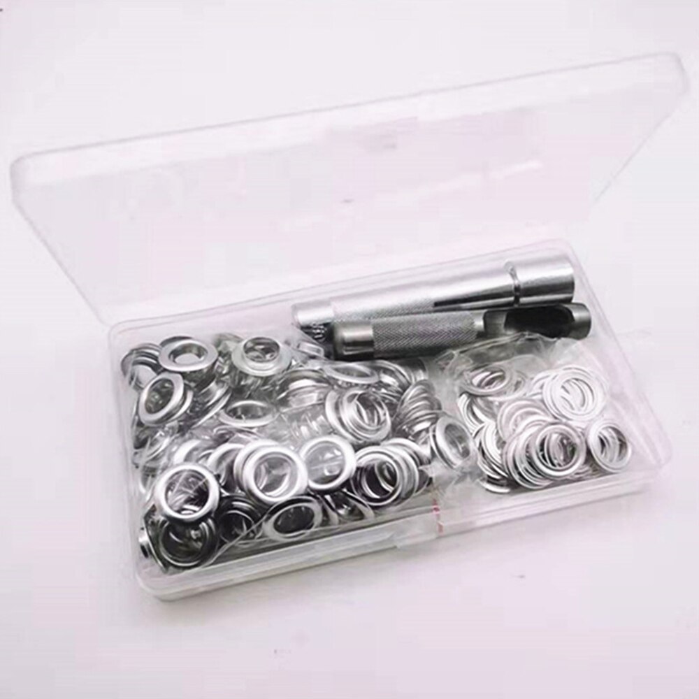 120 Sets 12mm Grommet Eyelets Kit Include Grommets Eyelets and Grommet Setting Tool with Storage Box For DIY Sewing