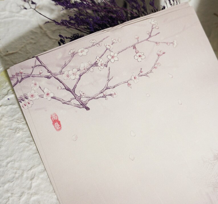 Classic Chinese style aestheticism set letter paper and envelope 8Pcs/set paper for letter writing lettering paper