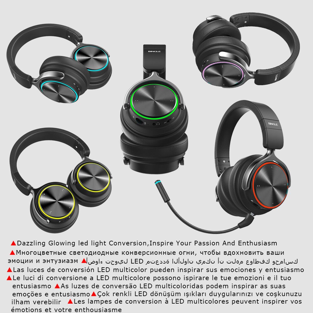 Q3 draadloze hoofdtelefoons met over-ear noise cancelling microfoon, stereo draadloze bluetooth hoofdtelefoon met microfoon