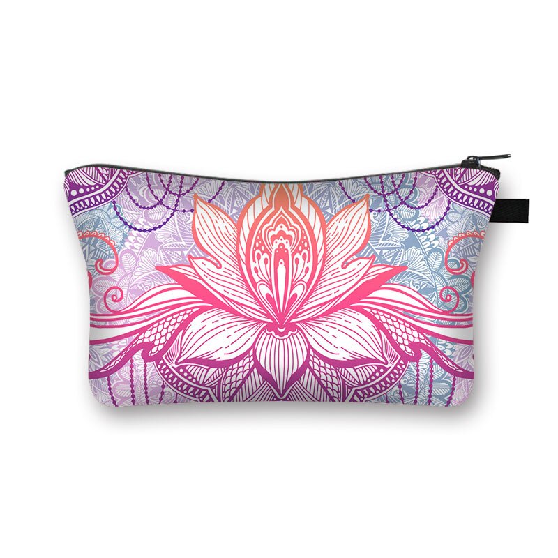 Mandala Flower Print torby kosmetyczne damskie kosmetyczka damska wielokolorowy wzór śliczne etui kosmetyczne do podróży: shzbmandala04
