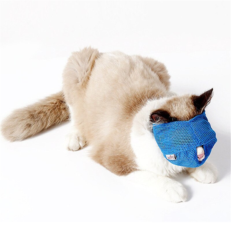 2022 Cat Anti Bite Muzzles Breathable Mesh Cat Travel Tool Bath Beauty Grooming Supplies Cat Bathing Bag Pet Cat Muzzle Supplies