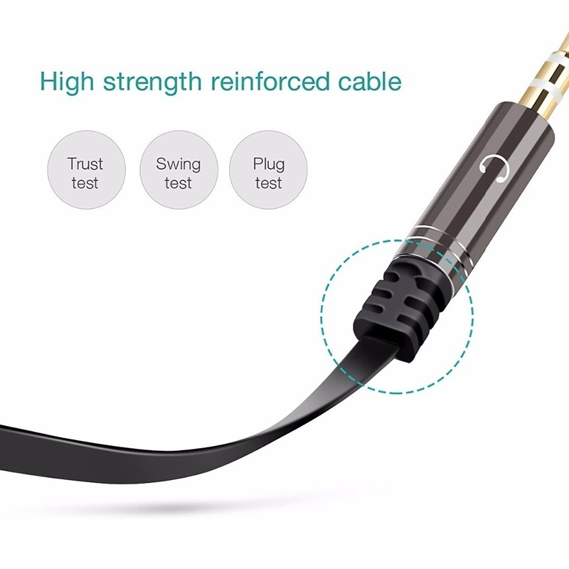 2 en 1 3.5mm prise casque Audio stéréo mâle à femelle casque écouteur micro Y séparateur câble adaptateur connecteur pour téléphone portable