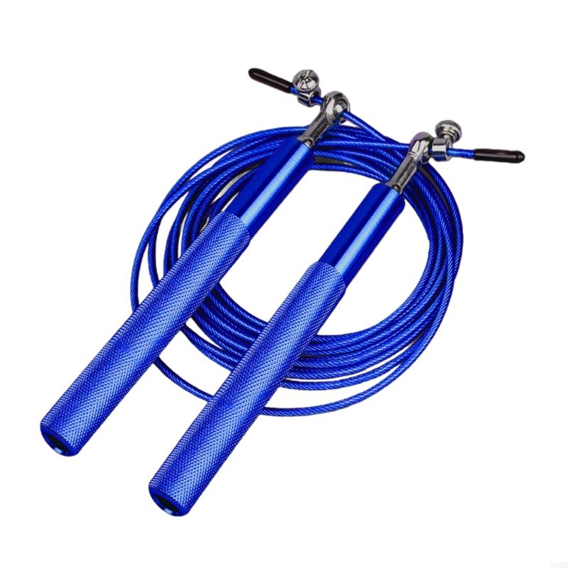 920L Aluminum Alloy Handle Telescopic Jump Rope 360 Degree Bearing Rapid Speed Skippings Rope for Workout Exercise: Blue