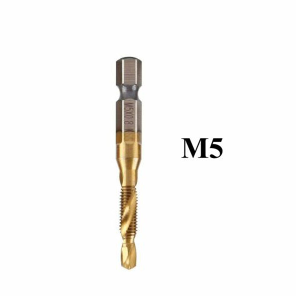 Hss zeskant combinatie tap boor verzinkboor ontbramen composiet schacht eool set: M5 0 8mm