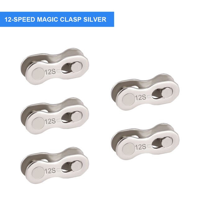 5Pairs Fietsketting Quick Link Bike Chain Quick Release Connector Mtb Racefiets Ketting Reparatie Tools Voor 6/7/8/9/10/11/12 Speed: Silver 12s