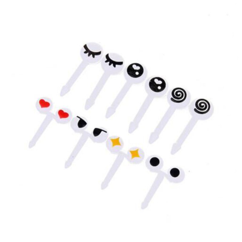 Dessert matgaffel 1 sett for barn snacks søt benthos multifunksjon mini fruktgafler abs plast blanding farge festdekor: Blå