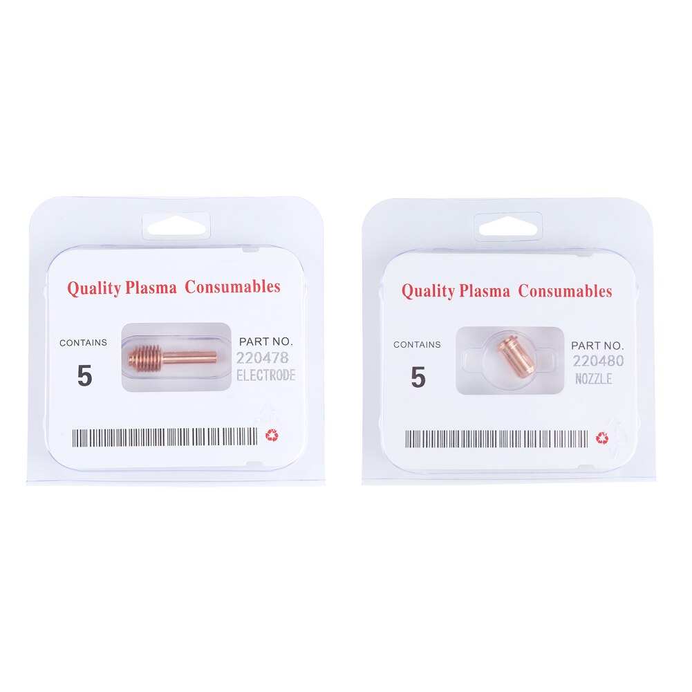 5pcs 220478 Electrode 5 Pcs 220480 Nozzle Tips Consumables For MAX 30 Cutter Torch Cutting Electrode Plasma Nozzle