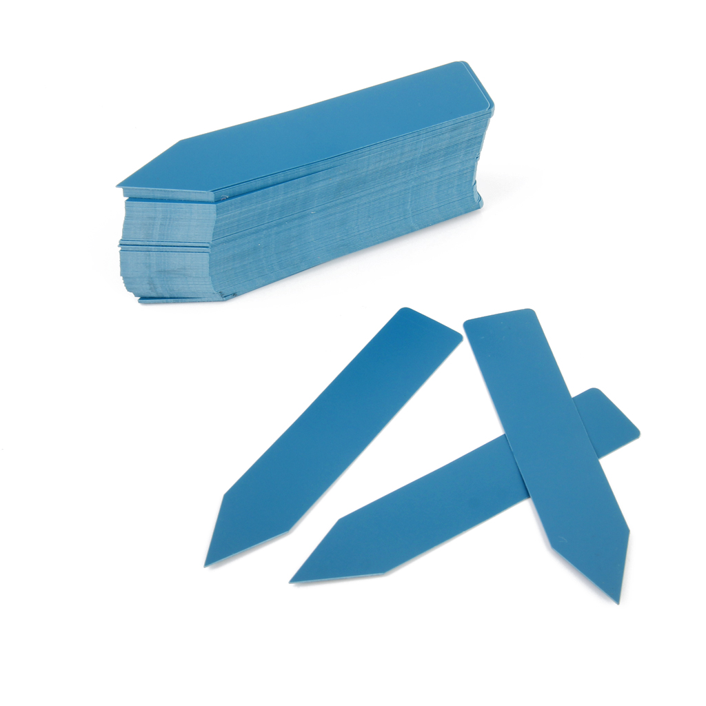 Paquete de 100 etiquetas de vivero de plantas de 4 pulgadas marcador de recipiente etiquetas de participación de jardinería reutilizables e impermeables para plantas: Azul